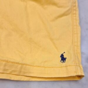 Polo Ralph Lauren Preteen Kids Yellow Shorts Navy Pony Elastic Waist Zipper Sz16